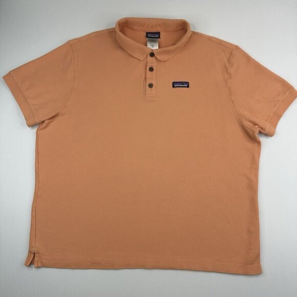 Patagonia‎ Mens Organic Cotton Short Sleeve Polo Shirt Peach Orange XL 53420SP15